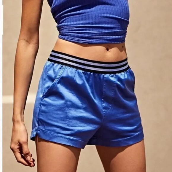 Free People  Cobalt Blue Sporty Short Large - Picture 1 of 9